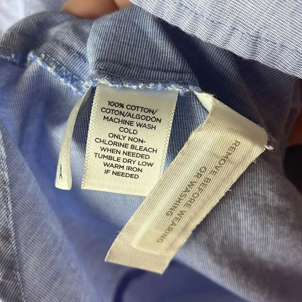 Loft Blue Button Down Blouse Size Small - Picture 4 of 6